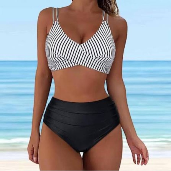 Other - Women Cross Wrap Halter Bikini Set High Waisted Two Piece Swimsuits Size L